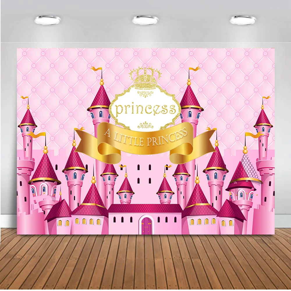 Mehofoto розовый замок фотографии фонов маленькая принцесса Фото фоны Стенд студия Корона Новорожденный ребенок душ фон 762