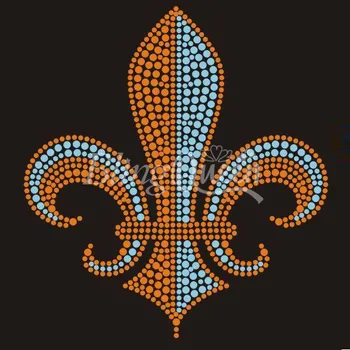 

BlingQueen 25PCS/ LOT Iron On Crystal Motif Fleur de Lis Design