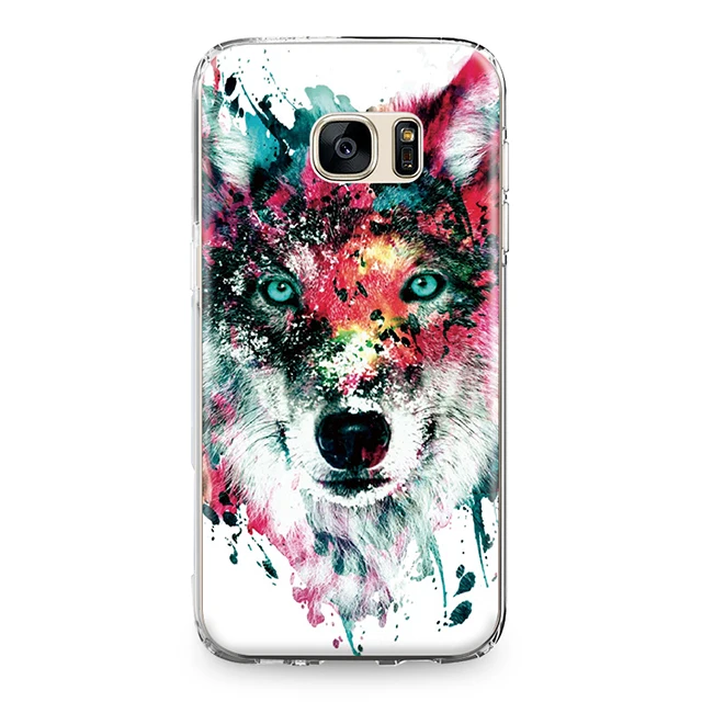 Волк собака Телефонные Чехлы для Samsung Galaxy S4 S5 мини S6 S7 Edge Plus S8 Note 4 5 Grand Prime силикон ТПУ чехол для телефона Para Coque