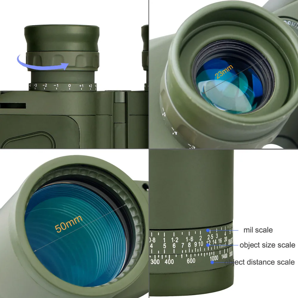 SVBONY 7x50 مناظير عسكرية w/الداخلية Rangefinder و البوصلة للماء العائمة البحرية قوية تلسكوب SV27 F9307