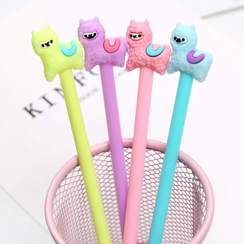 

wholesale 60pcs kawaii gel pen lot alpaca pens for school student office writing supplies cute stationary korean pens papelaria