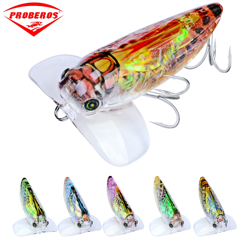 6pcs Hard Bee Fishing Lures 8.5g 0.30oz with Wing Fishing 5.5CM 2.17