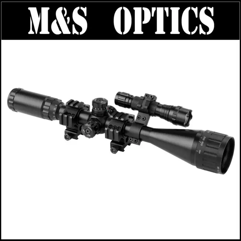 Оптический прицел MARCOOL 6 24X50 AOIRGBL охотничий с кольцом и фонариком для