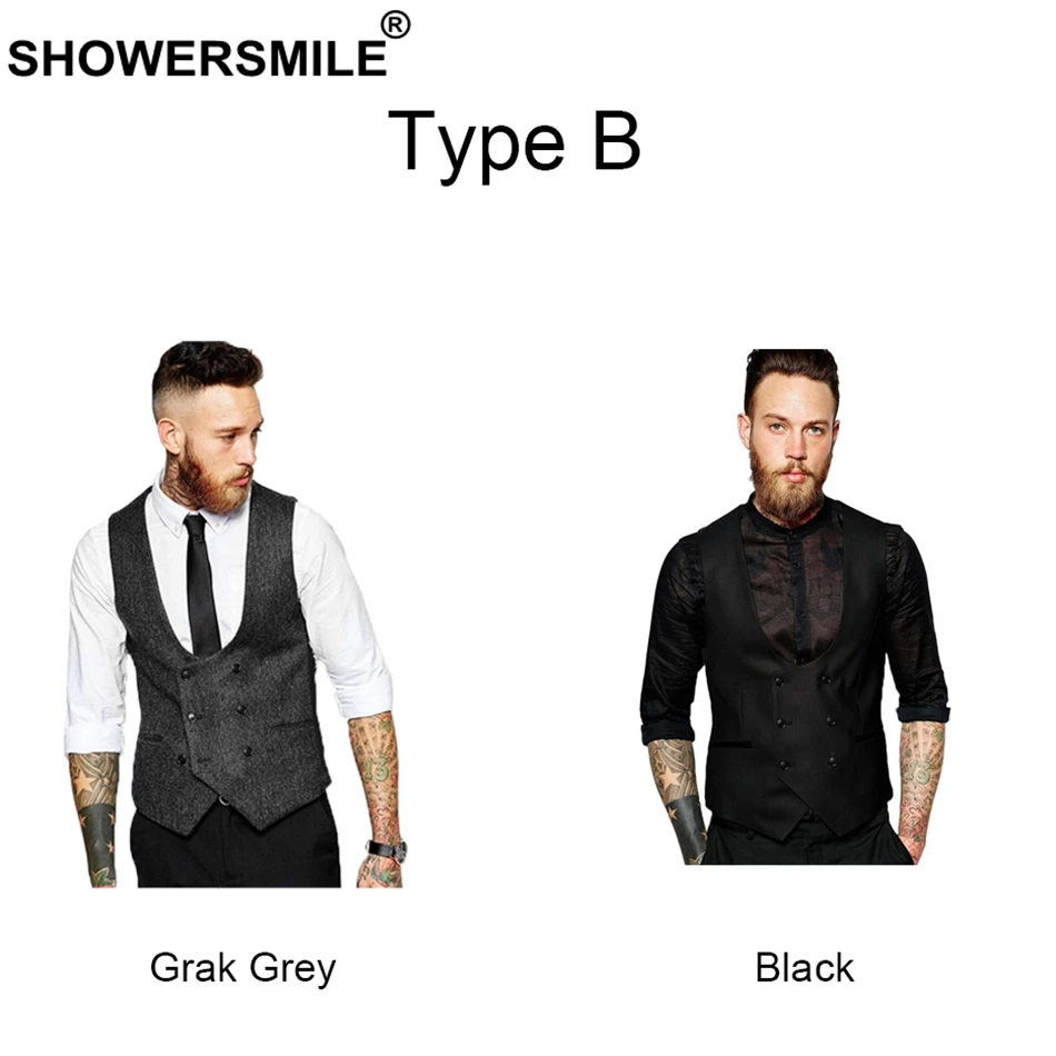 SHOWERSMILE Mens Waistcoat Vest Plus Size 4xl Wool Khaki Male Tweed Vintage Pockets Casual British Spring Sleeveless Jackets SHOWERSMILE Mens Waistcoat Vest Plus Size 4xl Wool Khaki Male Tweed Vintage Pockets Casual British Spring Sleeveless Jackets