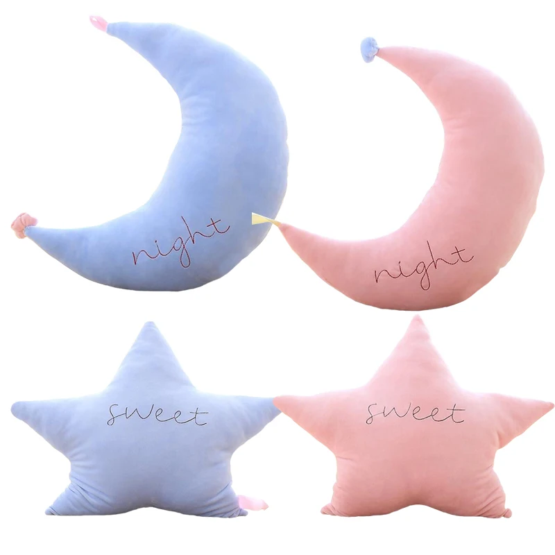 

1pc Cartoon Star and Moon Plush Pillows Staffed Soft Cushion Kawaii Baby Appease Doll Creative Sofa Cushion Girls Gift