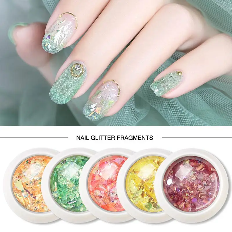 

Nail Art Decoration Holographic Fine Chunky Glitter Chrome Dipping Powder Nails Irregular Sequins