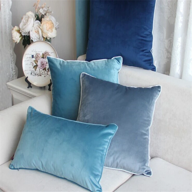 Europe Luxury 1 Pc 45*45cm Home Fashion Chic Cushion Cover Fabric Pillow Case Solid Color