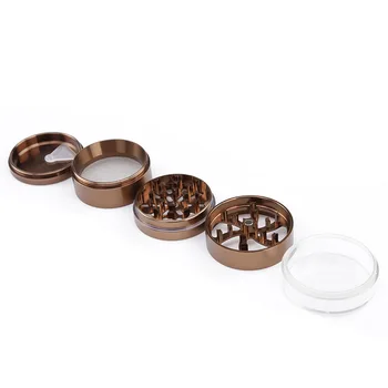 

50pcs/lot 2016 Transparent Cover Grinder as christmas gift diametre 63mm Aluminium Alloy smoke Herb Tobacco grinder Crusher