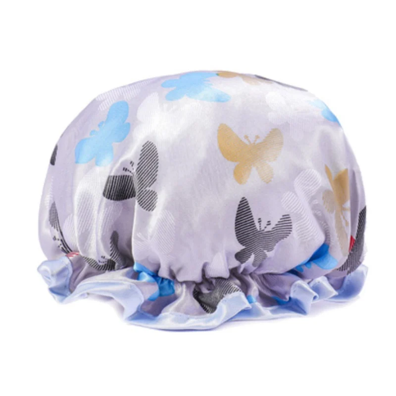 

Waterproof Reusable Bath Shower Cap Adult Women Kitchen Oil-proof Head Cover for Long Hair Thick Lovely Shower Hat Bonnet