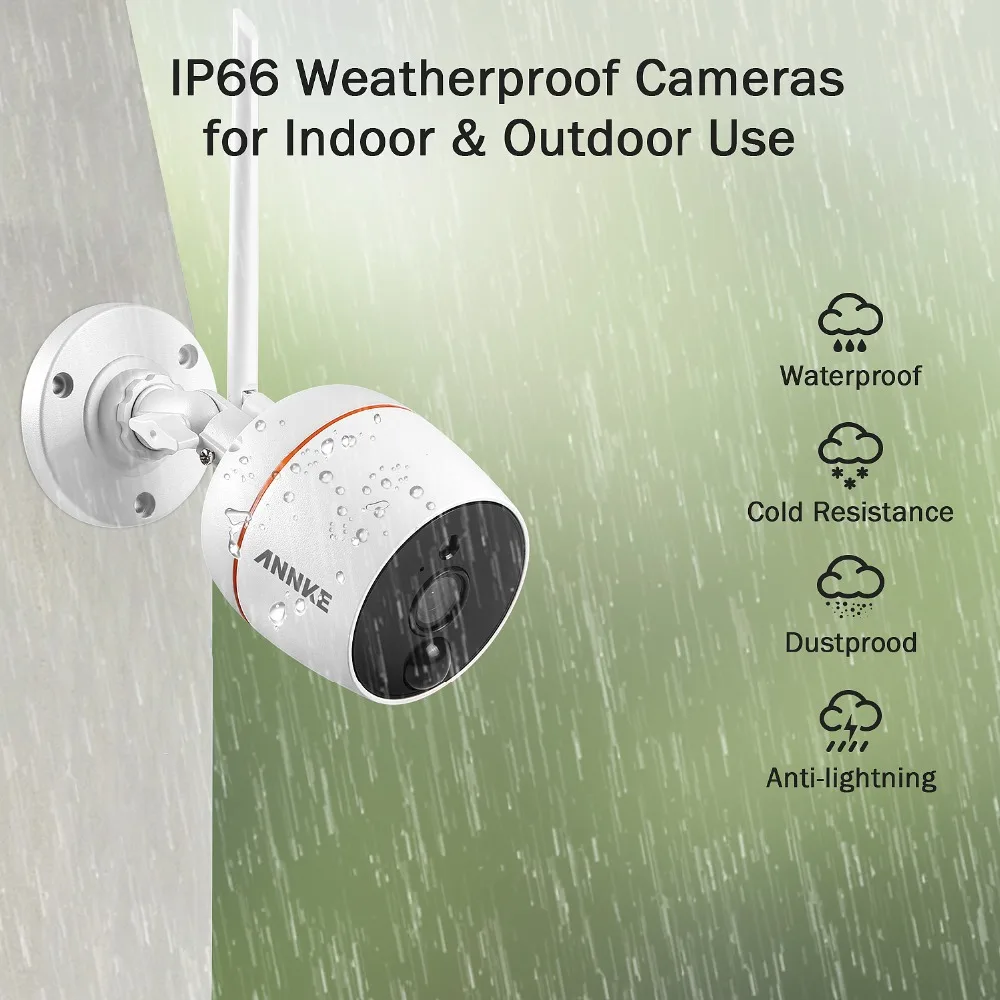 Беспроводная камера видеонаблюдения ANNKE RU 4 канала 1080P Wi Fi NVR 2x 4X IP PIR SD