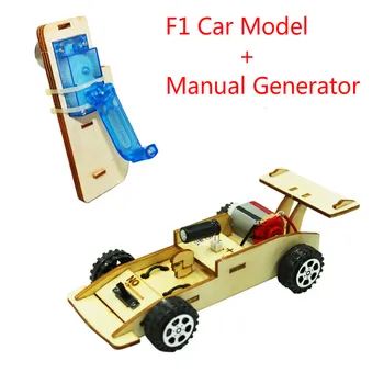 

Wooden Toys Kids DIY Electric Remote Control Car F1 Model Science Toys Physics Experiment Educational Material Kits Boys Gift