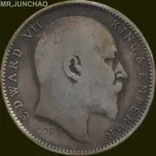 Индии для монет»; ботинки в стиле «Эдвард VII 1903 царский, Императорский 90% Серебро одна рупия копии монет