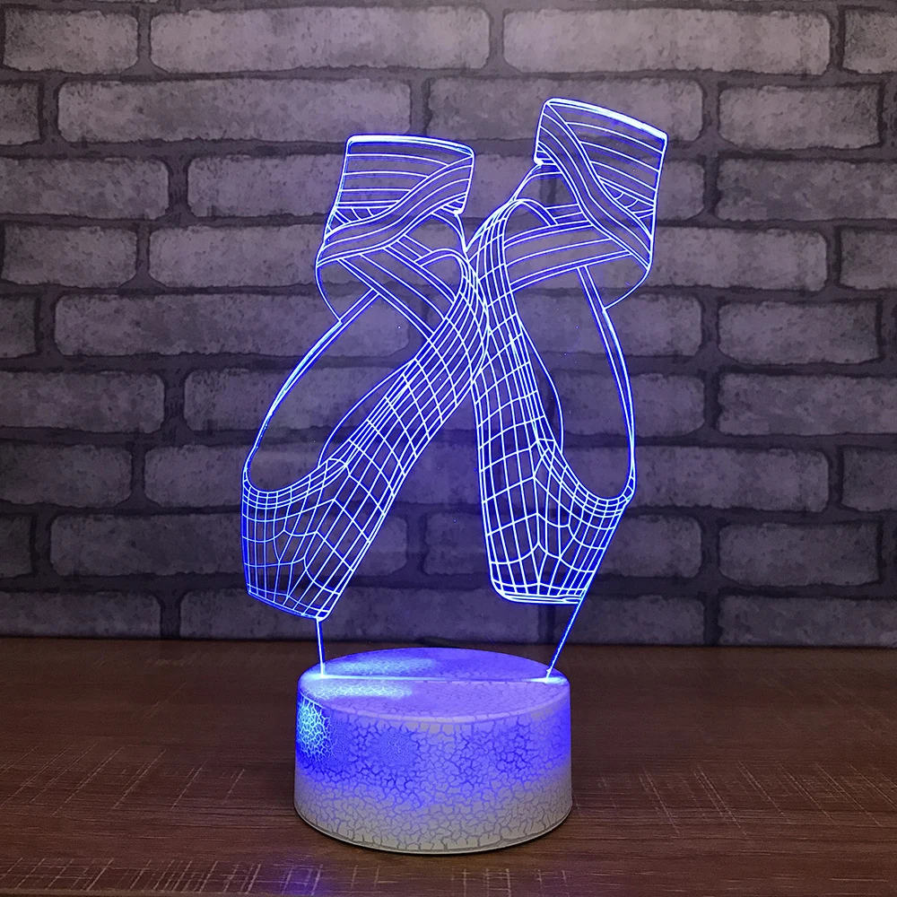 Творческий балетные костюмы обувь 3D ночные светильники Красочные Led USB настольная лампа девушка ночники декор Освещение подарок