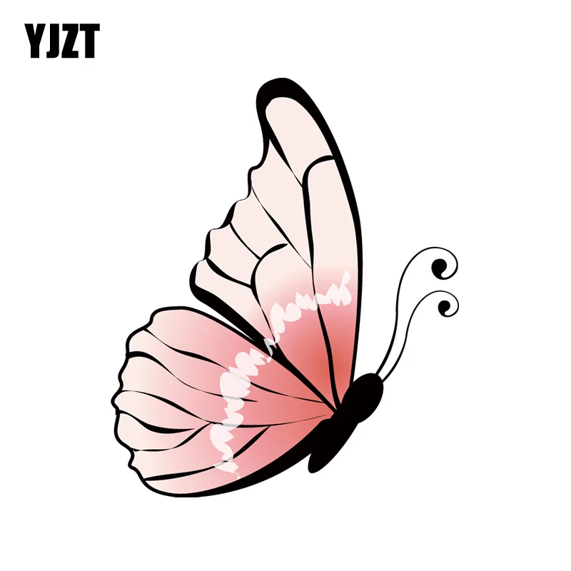 YJZT 10.5CM*12.7CM Beautiful Butterfly Decal PVC Motorcycle Car Sticker 11 00681Car Stickers
