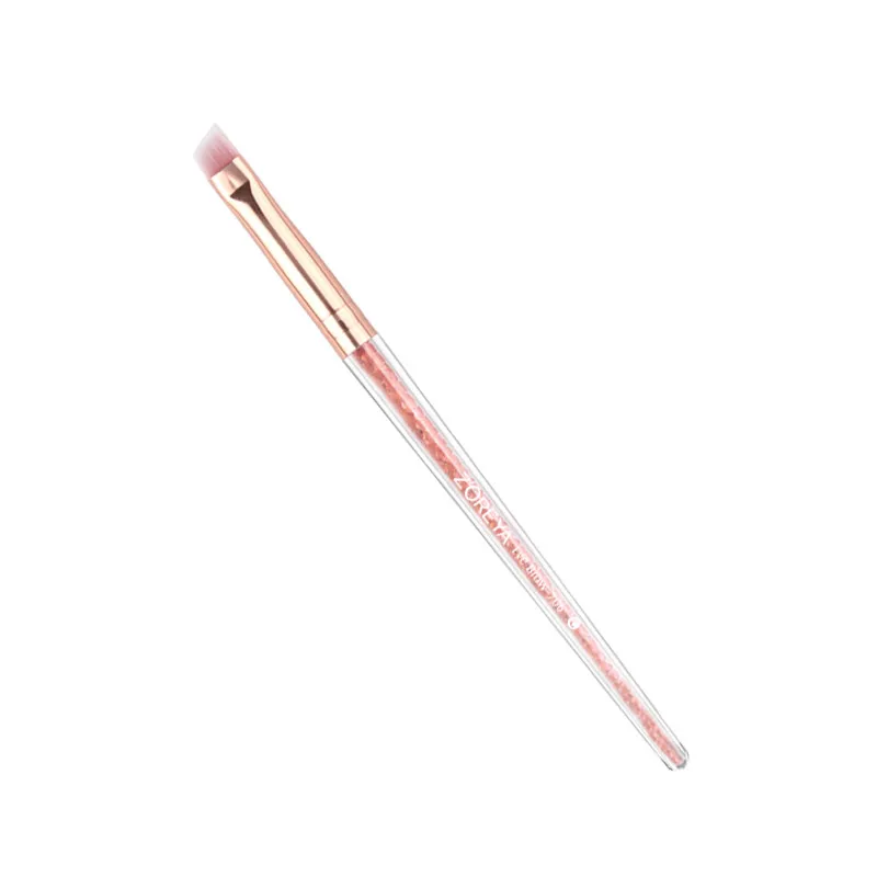 Acrylic Rhinestone Bevel Angled Eyebrow Brush Pink/Gold Eye Makeup Brushes Tool Eyebrow Powder Applicator Acrylic Rhinestone Bevel Angled Eyebrow Brush Pink/Gold Eye Makeup Brushes Tool Eyebrow Powder Applicator