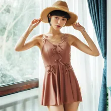 Женский купальник сплошной Пуш-Ап купальный костюм с юбкой мягкий цельный ремешки Ruched пляжное платье сексуальный женский купальник