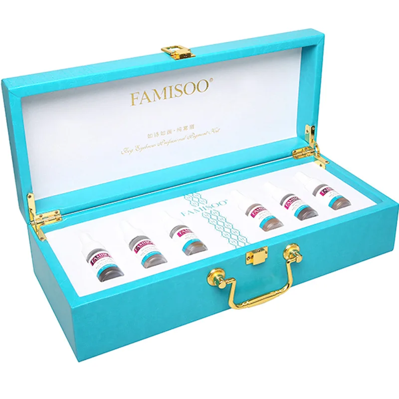 

FAMISOO 6 colors ink for tattoo Semi Permanent Makeup microblading pigment micropigmentation ink box tattoo eyebrow eyeliner lip