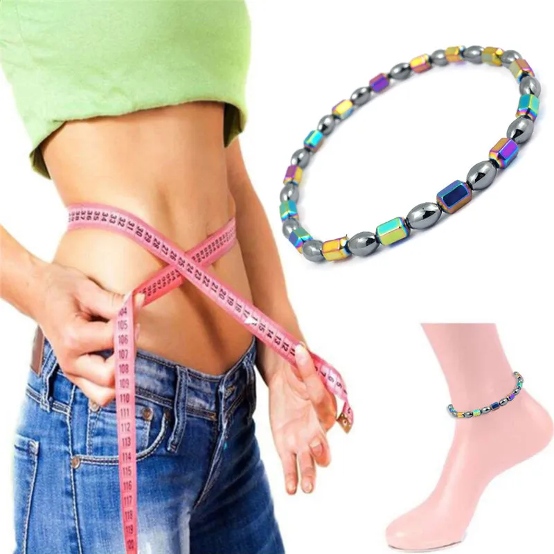 Weight Loss Magnet Anklet Colorful Stone Magnetic Therapy Bracelet Anklet Weight Loss Product Slimming Health Care jewelry