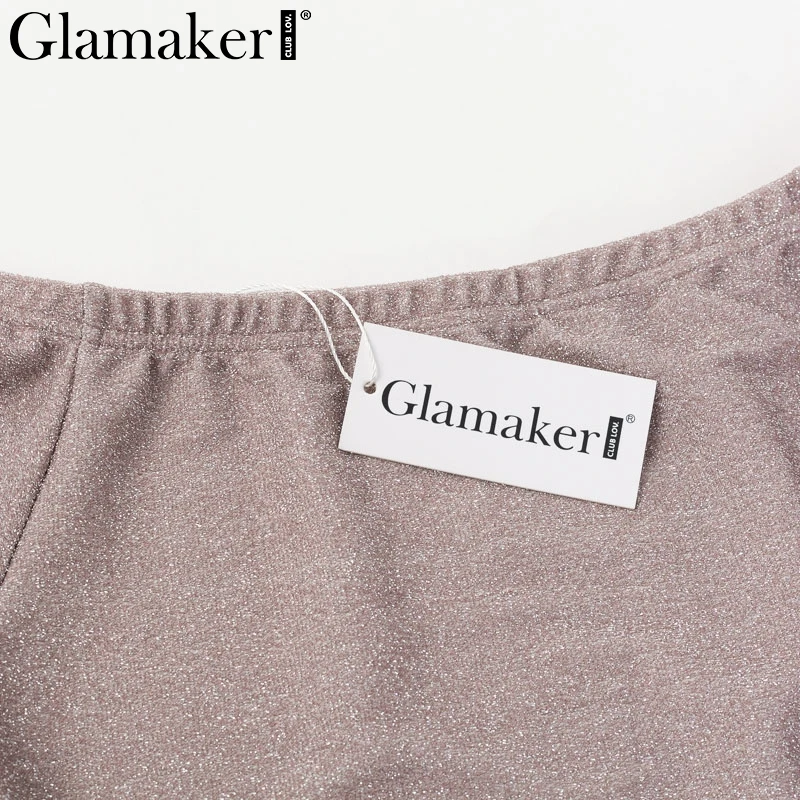 Glamaker, люрекс, с открытыми плечами, сексуальное платье для женщин, с разрезом, сексуальное, розовое, длинное, для вечеринки, элегантное, облегающее, половина рукава, черное платье, vestidos