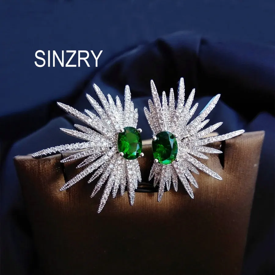 SINZRY брендовые серьги гвоздики с блестящим кубическим цирконием светильник