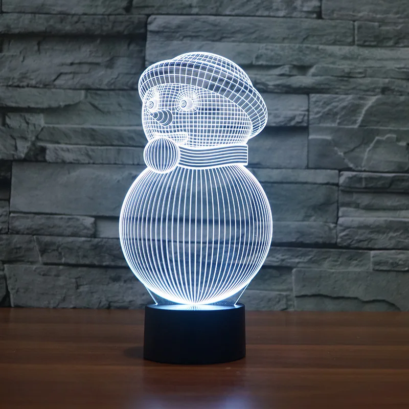 USB Plug Remote Control Desk Lamp Lovely Snowman Led Night Lamp Colorful Bedside Night Light Bedroo