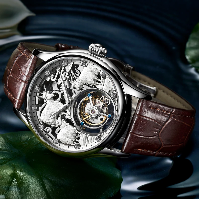 Tourbillon механические часы для мужчин Топ бренд сапфировые зеркальные Оригинальные
