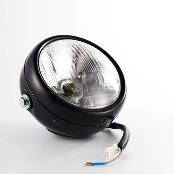 

free shipping 12V Retro Vintage Motorcycle Side Mount Headlight Cafe Racer Old School