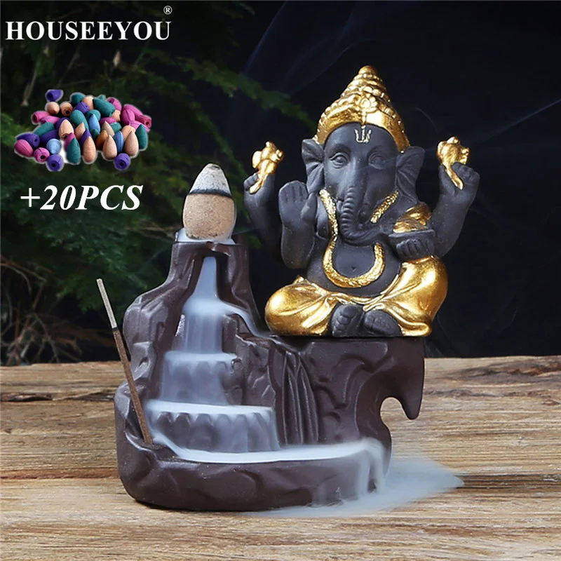 Houseyou Ganesha фоновая Арома горелка слон Бог эмблема благоприятный и успех