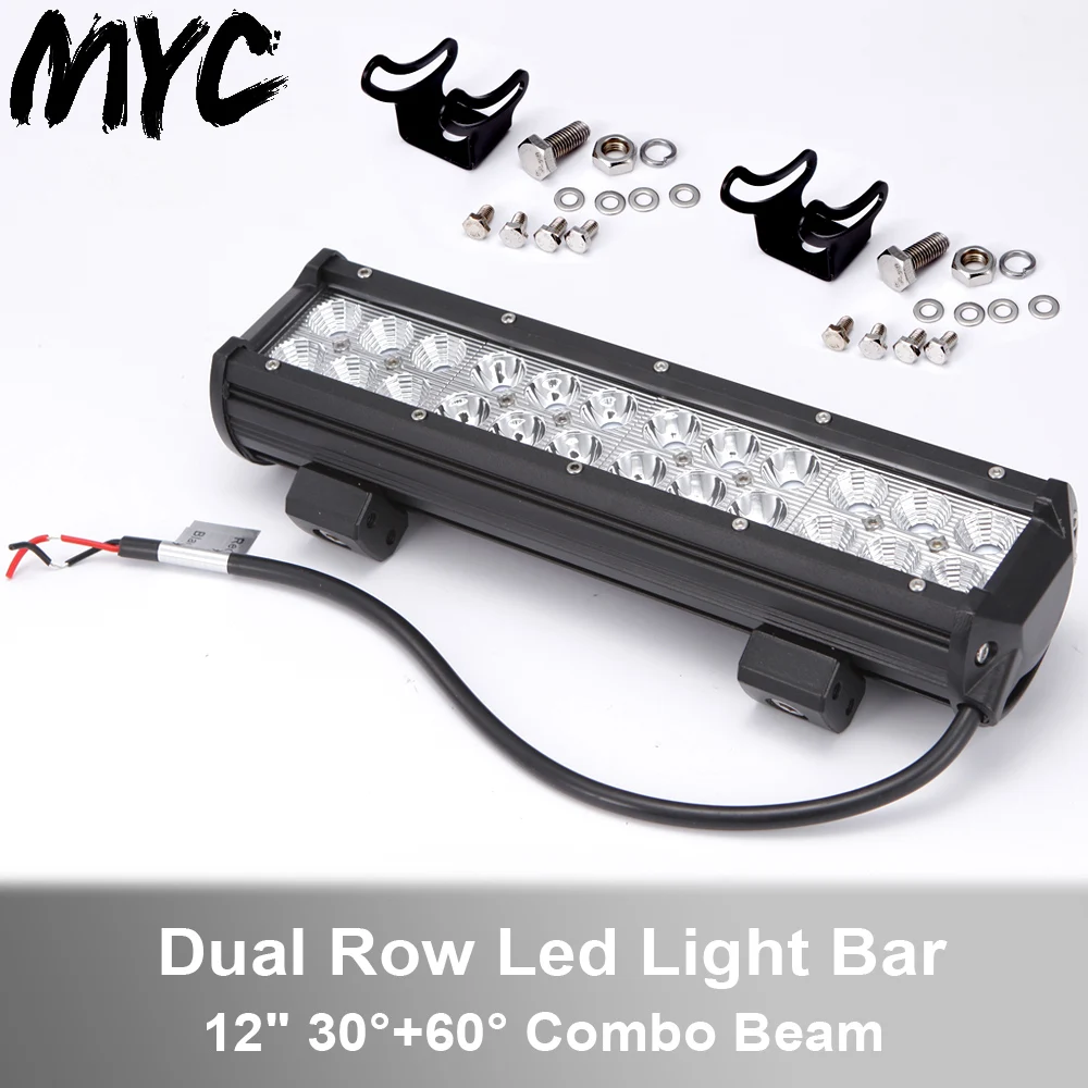 

72W 12 Inch Dual Row Straight LED Work Light Bar For Truck Tractor ATV Car SUV 4WD 4X4 Offroad Head Lights Fog Lamps