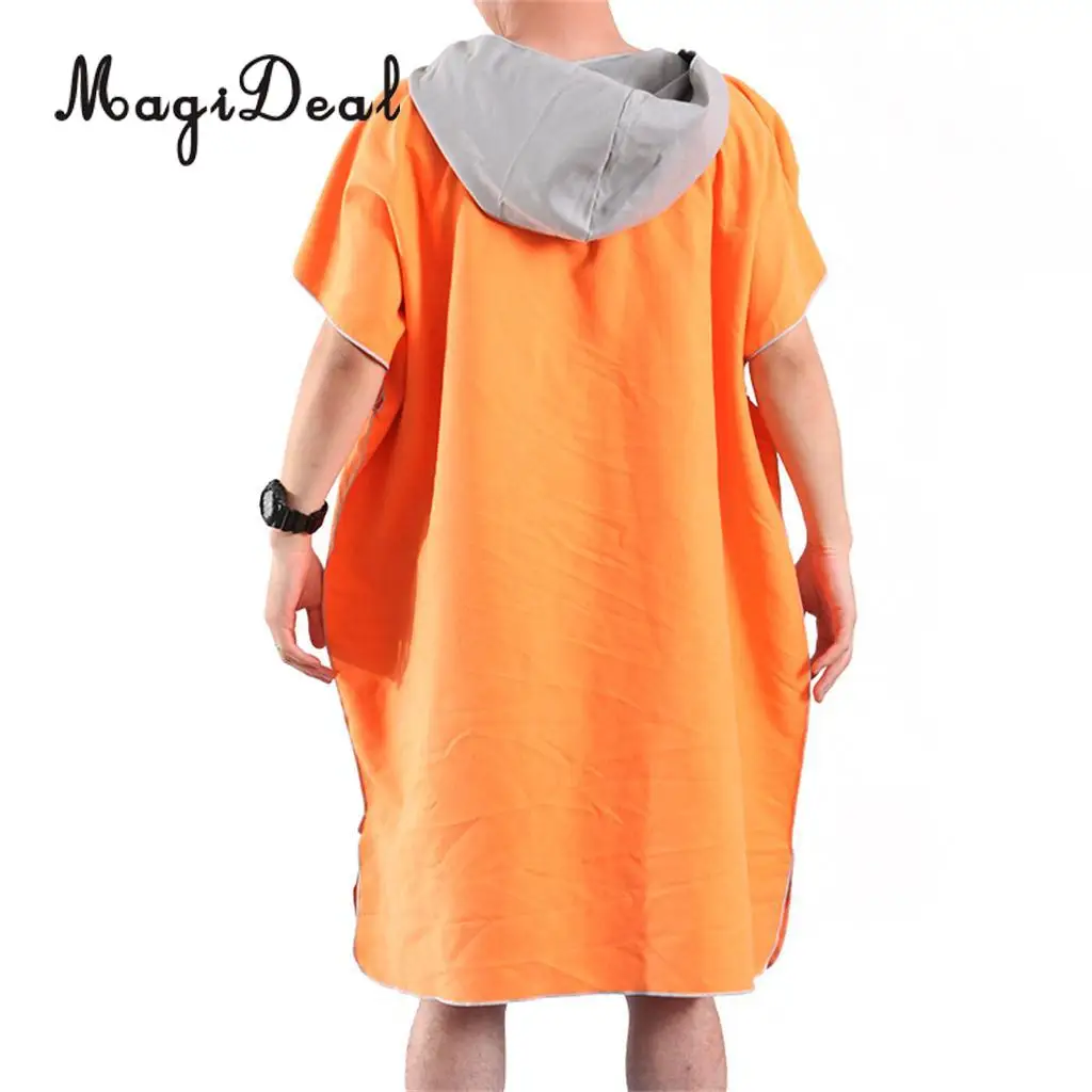 MagiDeal Surf Beach Wetsuit Changing Towel Poncho Robe & Hood, Pocket, Mesh Bag for Surfer, Swimmer, Diver - One Size Fits All