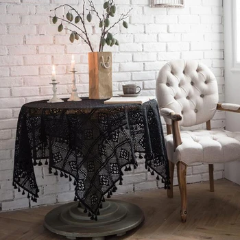 

Nordic Lace Knit Hollow Out Home Decoration Tablecloth Cotton Dining Table Sofa Cover Towel DIY Kitchen Home Decoration