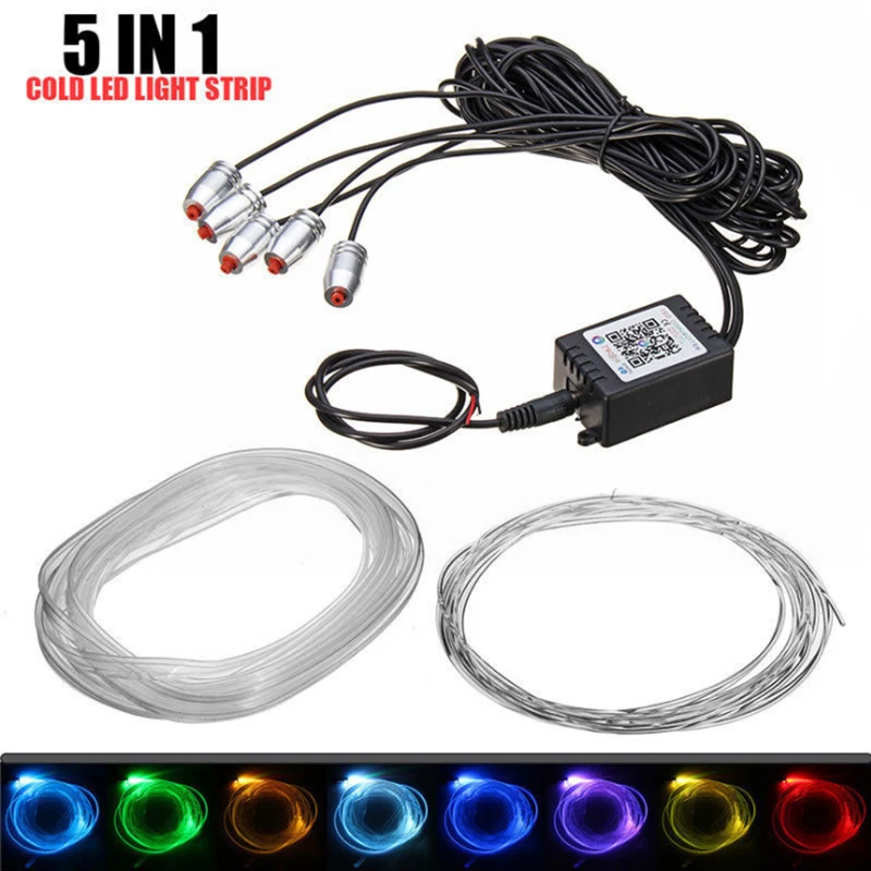 Новый активный звук EL неоновый провод светодиодный светильник RGB автомобильный