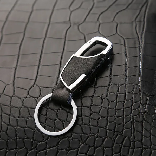 BYCOBECY, деловой брелок для ключей, металлический брелок, роскошный, из натуральной кожи, органайзер для ключей, для дома, для мужчин, для ключей, подарки - Цвет: Black 009