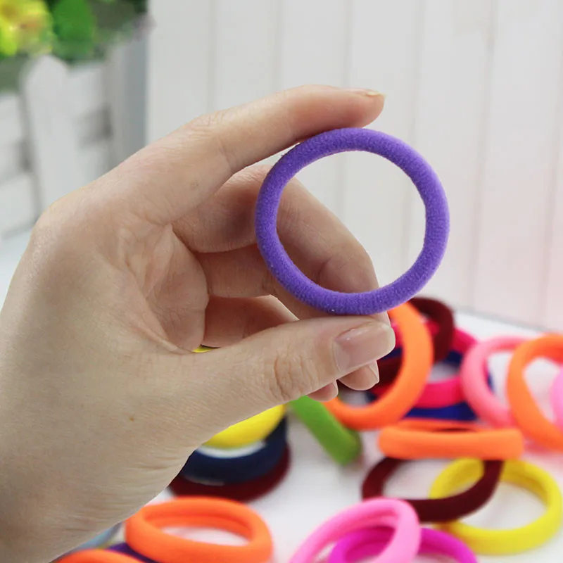24pcslot Candy Fluorescence Colored Hair Holders High Quality Rubber Bands Hair Elastics Accessories Girl Women Tie Gum 1 (6)