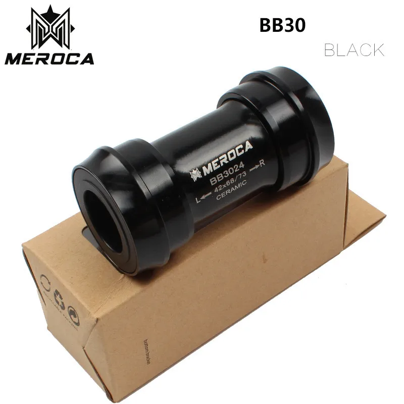 MEROCA BB30 PF30 поворот для SHIMANO коленчатая цепь 24 мм 22 мм керамический подшипник оси пресс Нижний Кронштейн части велосипеда - Цвет: BB3024 black