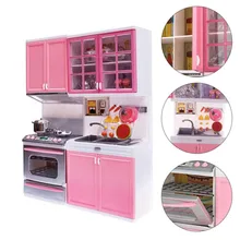 Розовая детская кухня, забавная игрушка, ролевые игры, набор кухонных шкафов для готовки, игрушки для девочек, детские игрушки, кухонные комплекты для малышей, рождественские подарки