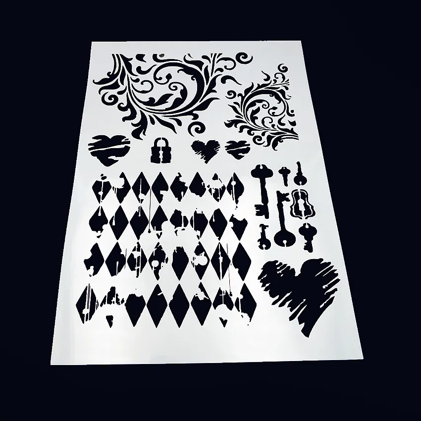 Love key lastic mold shield DIY торт Скрапбукинг трафареты полые украшения Печать Кружева