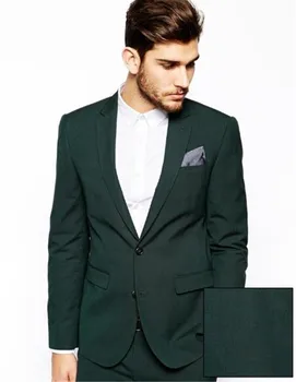 

Custom Made Green Notch Lapel Men Suit 2 PCS Jacket+Pant Men's Wedding Suit Professional Suit Groomsman's Wedding Dress