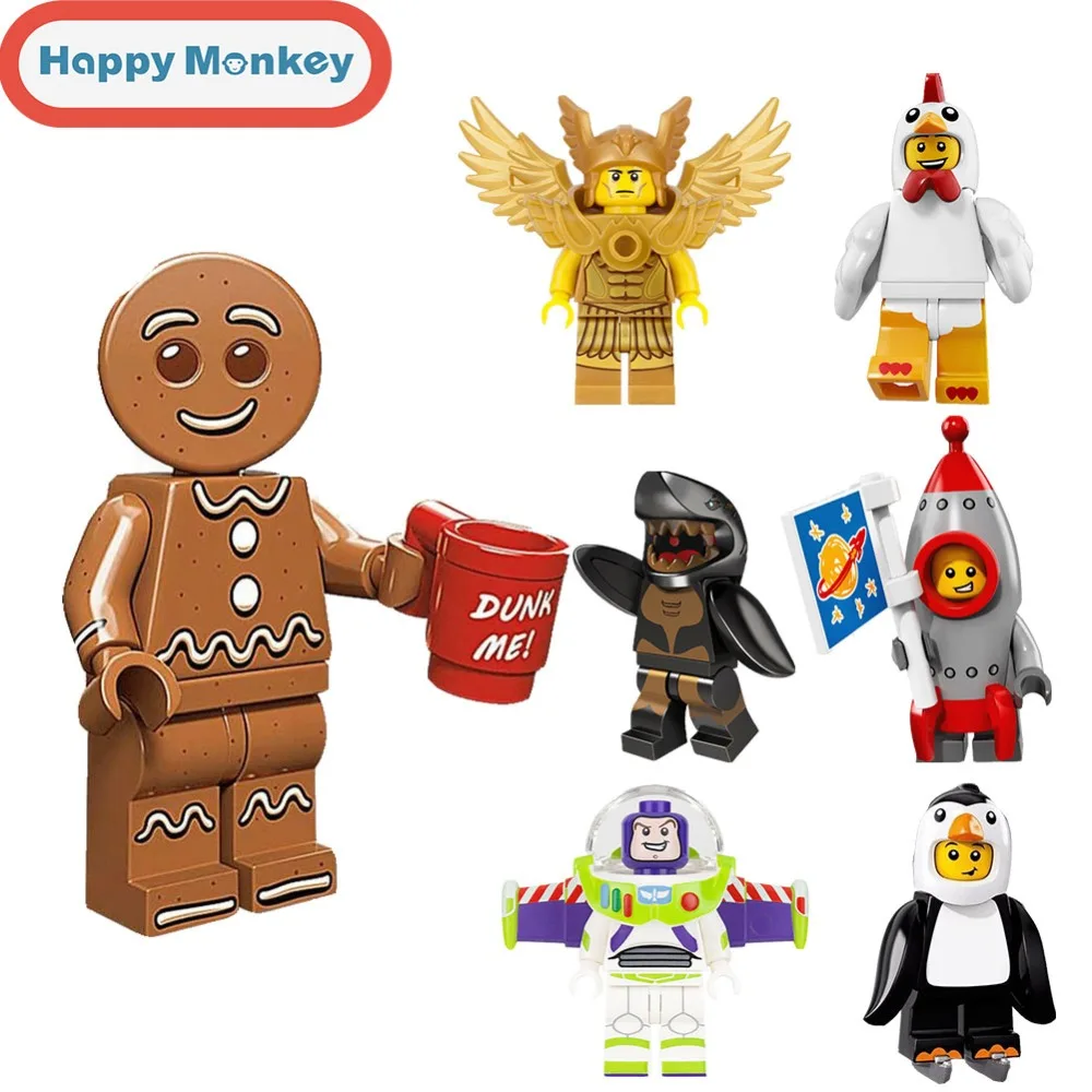 

For Children DIY Educational Toys Legoinglys Ninjagoly Building Blocks Banana Guy Master Wu Gingerbread Man Bricks Figures zk35