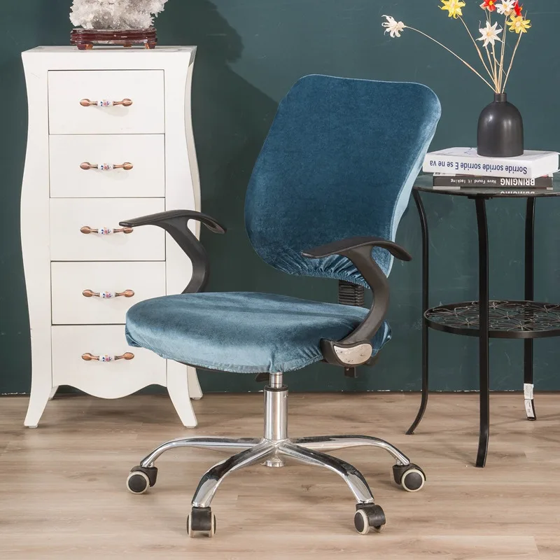 2 шт./компл. Чистый цвет офисные чехол на компьютерное кресло Универсальный Эластичный Разделение чехол для спинки стула+ сиденья стрейч чехол - Цвет: YL-lan hui se