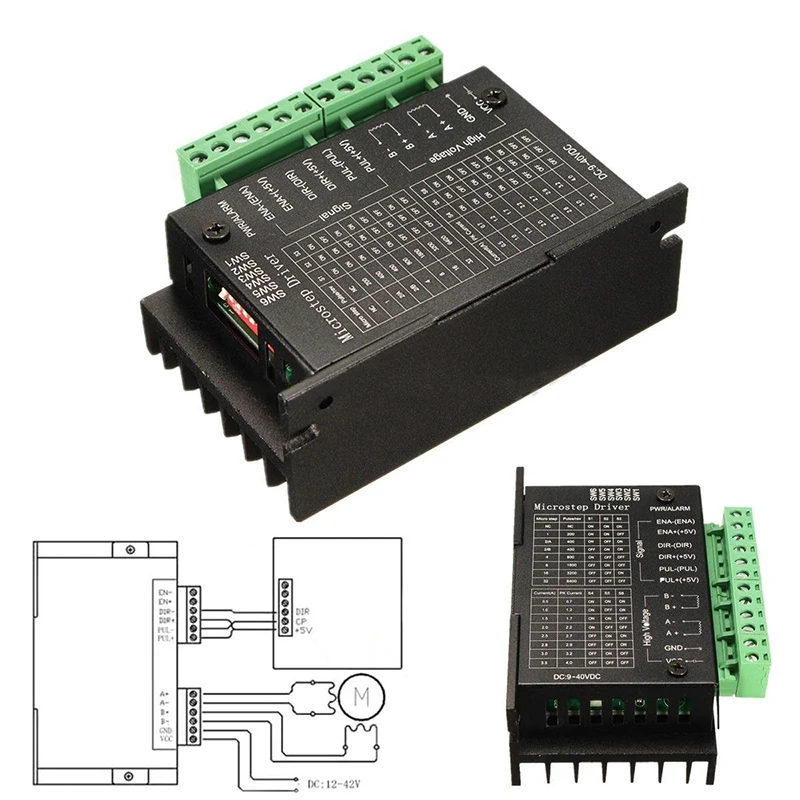 1 축 TB6600 2/4 상 하이브리드 스테퍼 모터 드라이버 컨트롤러 + 1x4 축 브레이크 아웃 보드 + 350W 36V 9.7A, 스위칭 전원 공급 장치, 4 개입