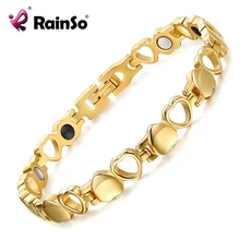 Модный женский браслет из нержавеющей стали 316L с сердечным сердцем, с элементами из пихты, германий, золотой браслет, ручная цепочка OSB-082GFIR