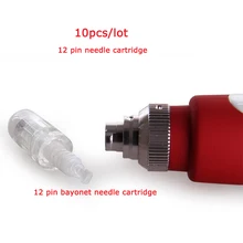 Лидер продаж! 10 шт./лот электрической дермы перо Вышивка Крестом Иглы штык 12 pin-картридж для MYM Авто Микроиглы Дермы Пера Иглы татуировки Совет
