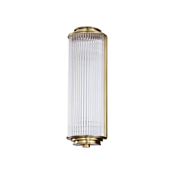 

real brass American style generation creativity crystal glass wall lamp bedside bedroom living room corridor stair light