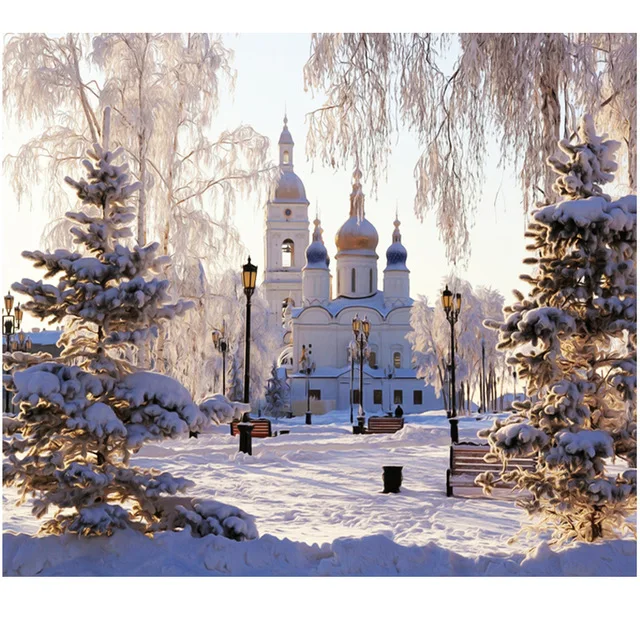 

5d diamond painting cross stitch embroidery mosaic pattern landscape castle picture kit gift