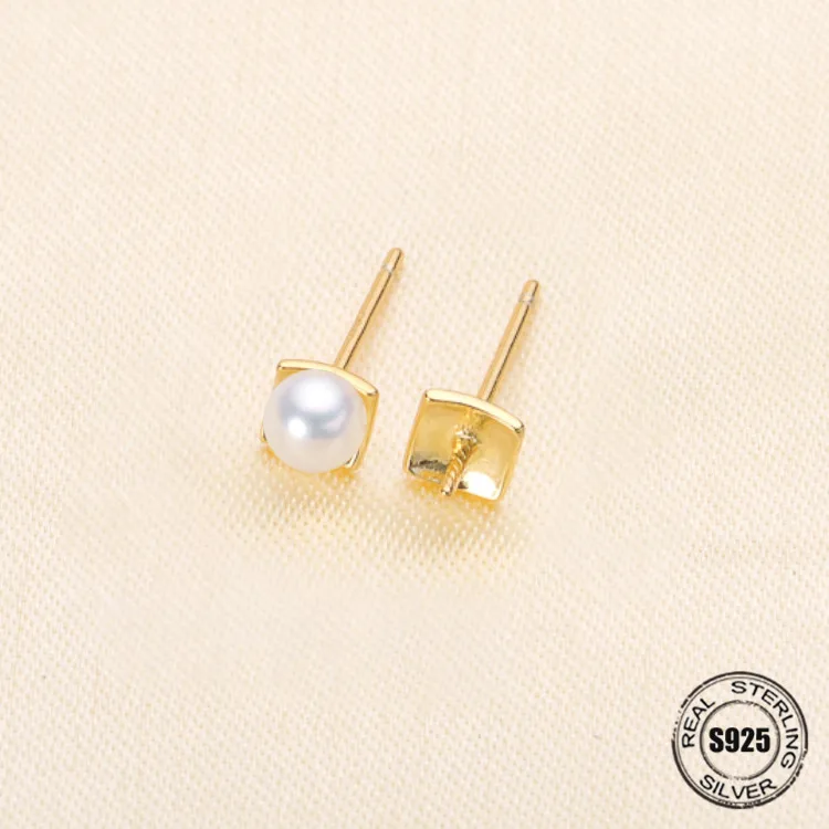 

Fashion Pearl Earrings Accessories 925 Sterling Silver Earrings Findings Earrings Jewelry Parts Fittings Mountings DIY Girl Gift