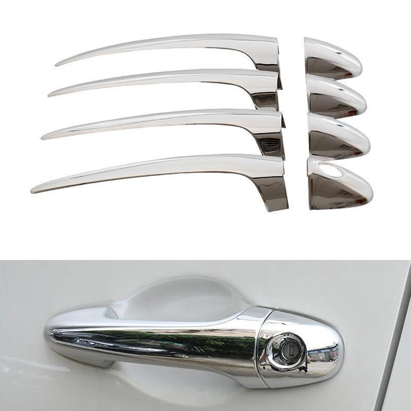 

Silver 8pcs For 2013-18 Toyota RAV4 ABS Chrome Side Door Handle Cover Trim New