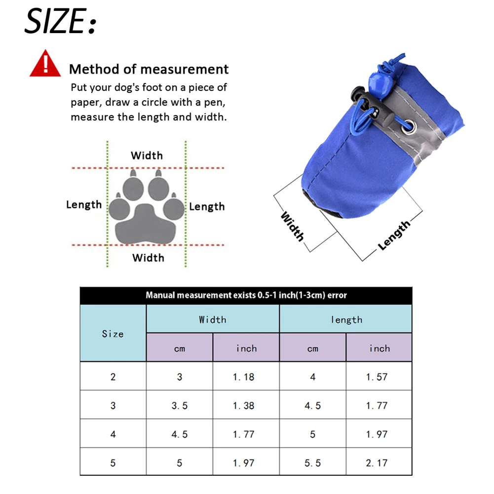 4 шт. Водонепроницаемая Обувь для собак Нескользящие резиновые сапоги регулируемая спортивная обувь Pet обувь со светоотражающими полосками