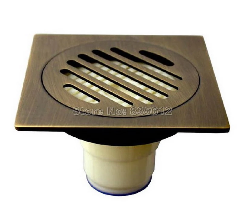 Antique Brass Bathroom Waste Floor Drain Shower Drain Grate Whr008in