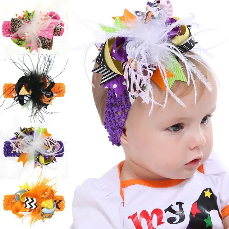 halloween marabou headband